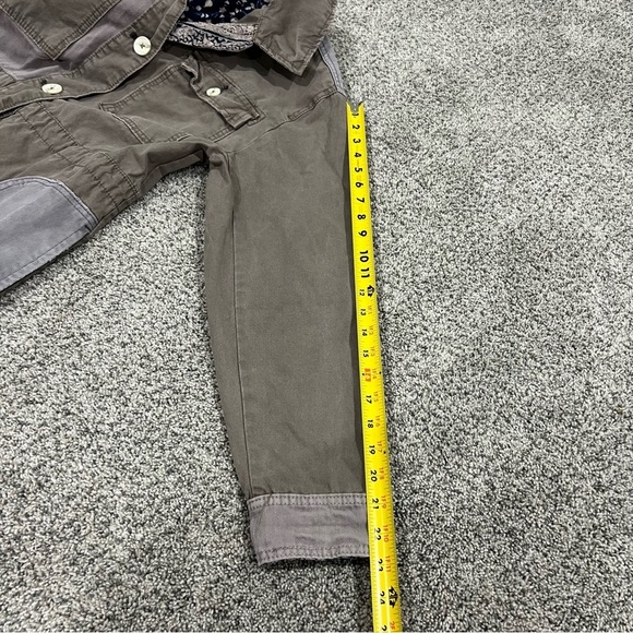 Free People 100% Cotton Apollo Utility Distressed Jacket Taupe Women’s Size XS - Picture 11 of 12